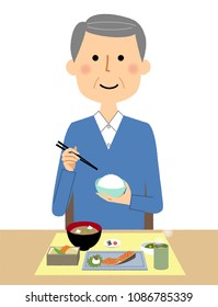 Elderly men who eat