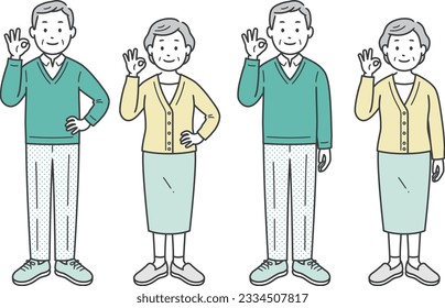 Elderly men and women who pose OK