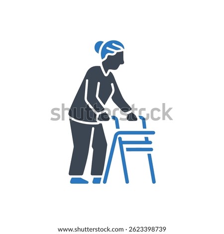 Elderly Mobility Walker Icon Isolated On White Background