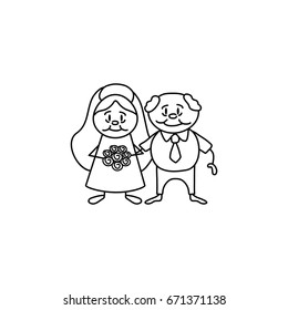 Elderly newlyweds, couple of seniors.