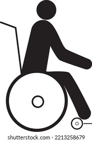 elderly old man icon riding a wheelchair on a white background