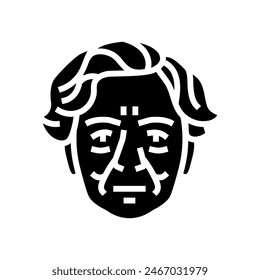 elderly old woman avatar glyph icon vector. elderly old woman avatar sign. isolated symbol illustration