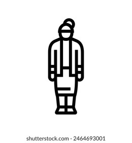 elderly old woman line icon vector. elderly old woman sign. isolated contour symbol black illustration