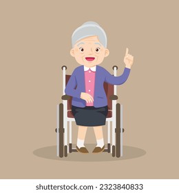 elderly old woMan is sitting in a wheelchair.senior female patient in wheelchair