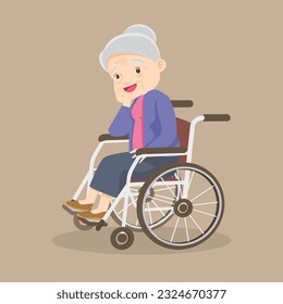 elderly old woMan is sitting in a wheelchair.senior female patient in wheelchair