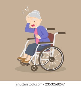 elderly old woMan is sitting in a wheelchair.senior female patient in wheelchair