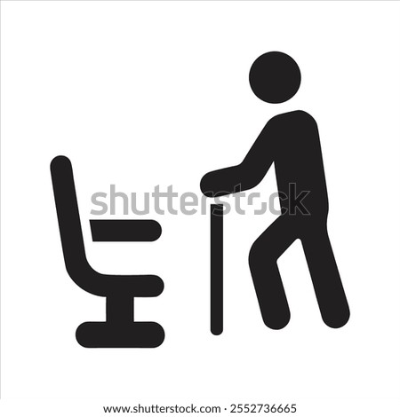 Elderly patient icon. Priority seat icon