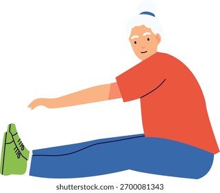 Caráter De Atividade De Pensionista Idoso. Ilustração vetorial em estilo de desenho animado.