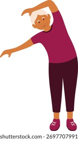 Elderly Pensioner Activity Illustration. Vector Cartoon Character.