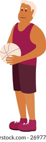 Elderly Pensioner Activity Illustration. Vector Cartoon Character.