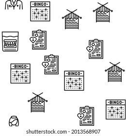 Elderly People Care Vector Seamless Pattern Thin Line Illustration