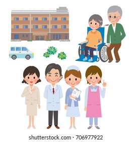 Elderly people and doctors