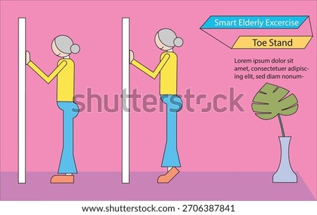 Elderly people exercise by standing on their tiptoes to strengthen their leg muscles and balance.
