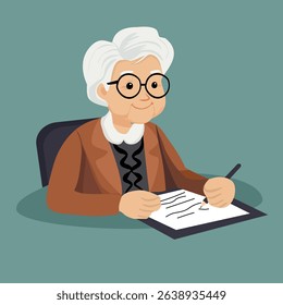 Elderly people holding documents, concept of elderly insurance, old age savings, elderly insurance