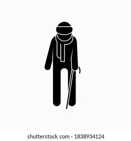 Elderly People Icon. Grandfather Symbol - Vector, Sign and Symbol for Design, Presentation, Website or Apps Elements