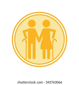 Elderly people icon, graphic symbol vector Illustration