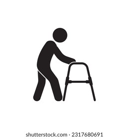 Elderly people icon logo vector illustration template design.