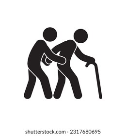 Elderly people icon logo vector illustration template design.