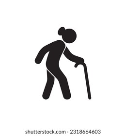 Elderly people icon logo vector illustration template design.