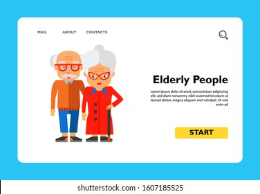 Elderly people icon. Multicolored vector illustration of elderly couple