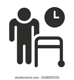 elderly people icon, old man symbol, flat vector illustration on a white background