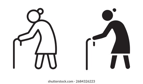 Conjunto de iconos de Personas de edad avanzada, Ilustración vectorial .