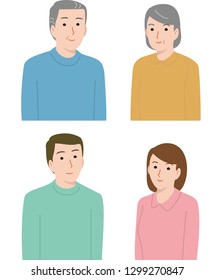 Elderly people and middle aged couple