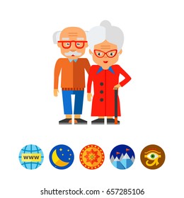 Elderly People Vector Icon