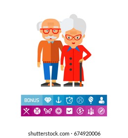 Elderly People Vector Icon