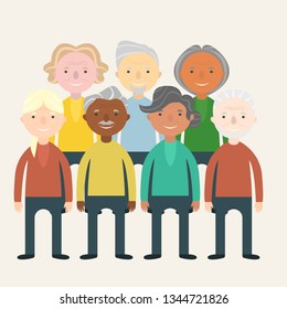 Elderly people vector illustration