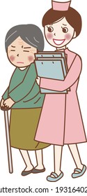 Elderly people who are in a bad mood for the advice of a nurse.