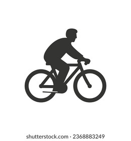 Elderly person cycling Icon on White Background - Simple Vector Illustration on White Background - Simple Vector Illustration