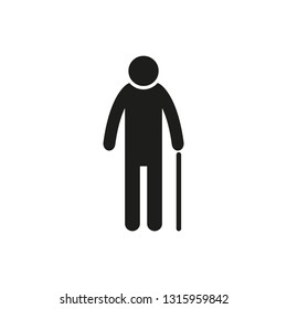 Elderly person icon. Simple vector illustration.