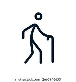 Elderly person icon, Vector logo sign, Illustration, shape, design, UX UI icon, editable eps