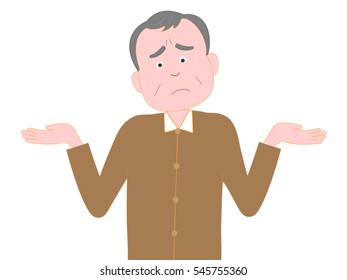 An elderly person man is in trouble.