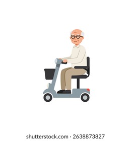 Elderly Person Riding Mobility Scooter Freedom Movement Accessible Senior Life