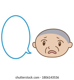 Elderly person with a troubled expression