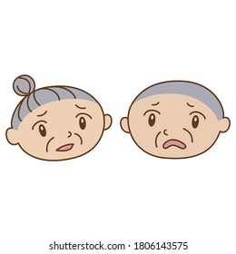Elderly person with a troubled expression