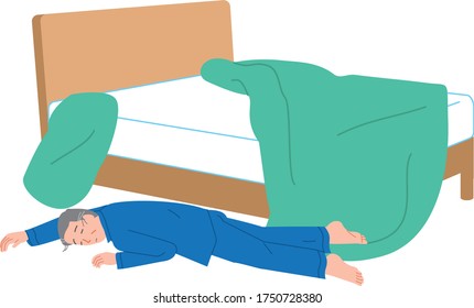 An Elderly Person Who Fainted Under The Bed.