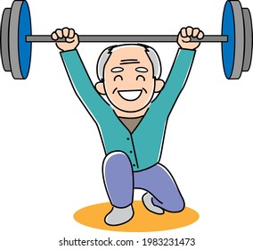 Elderly, elderly, physical strength, energetic illustration material