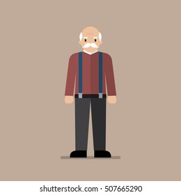 Elderly senior age couple. Vector illustration