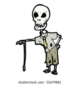 elderly skeleton cartoon