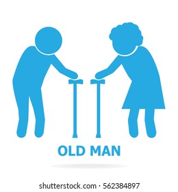 Elderly symbol. old people icon, vector illustration