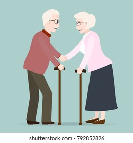 Elderly symbol. old people icon vector illustration