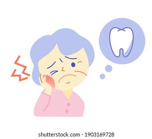 Elderly and Tooth Pain: Dental Illustration