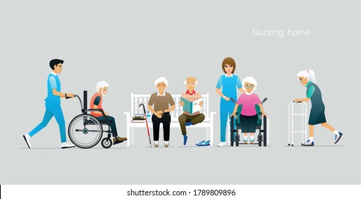 The elderly are under the care of a nursing home.