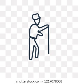 Elderly vector outline icon isolated on transparent background, high quality linear Elderly transparency concept can be used web and mobile