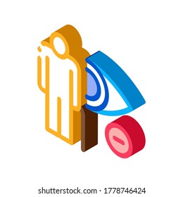 Elderly Vision Impairment Icon Vector. Isometric Elderly Vision Impairment Sign. Color Isolated Symbol Illustration