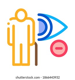 Elderly Vision Impairment Icon Vector. Outline Elderly Vision Impairment Sign. Isolated Contour Symbol Illustration