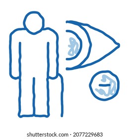 Elderly Vision Impairment sketch icon vector. Hand drawn blue doodle line art Elderly Vision Impairment Sign. isolated symbol illustration